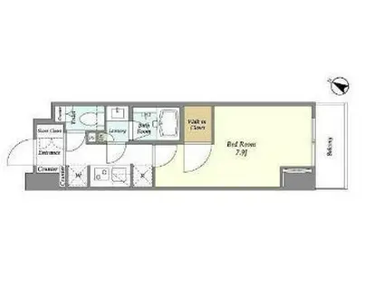 ドゥーエ横濱鶴見(1K/2階)の間取り写真