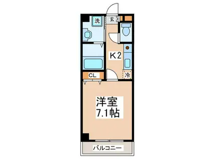 ベルデュール調布国領(1K/4階)の間取り写真