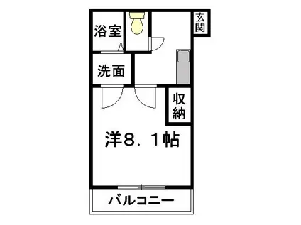 クレフラスト浜松医大前(1K/2階)の間取り写真