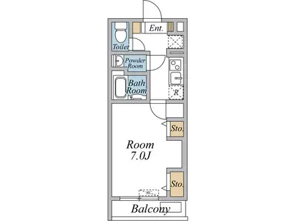 リブリ・FINEIII(1K/1階)の間取り写真