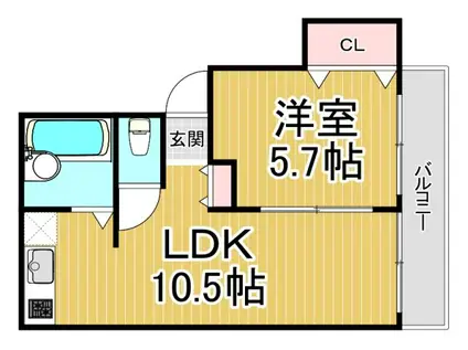 ハイツ77(1LDK/2階)の間取り写真