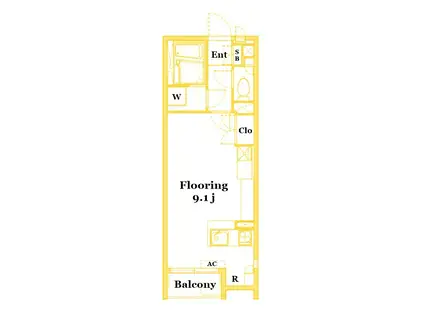 レオネクスト日向根(ワンルーム/1階)の間取り写真