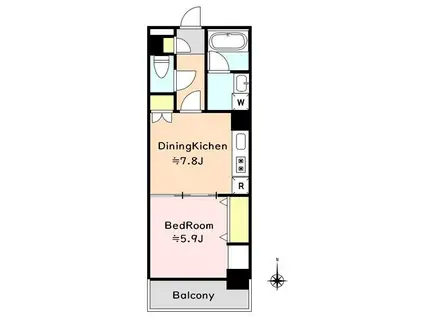 ルナ・パレス(1DK/5階)の間取り写真