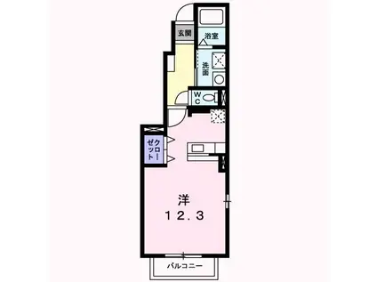 ハーモニー(ワンルーム/1階)の間取り写真