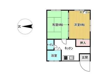 ハイム村田(2DK/1階)の間取り写真