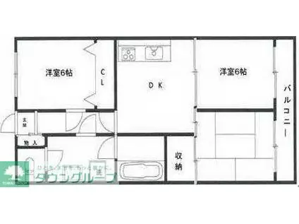 神木本町コスモマンション(3DK/3階)の間取り写真