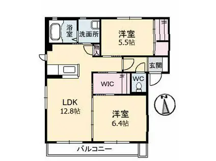 ＪＲ福塩線 駅家駅 徒歩12分 2階建 築17年(2LDK/2階)の間取り写真