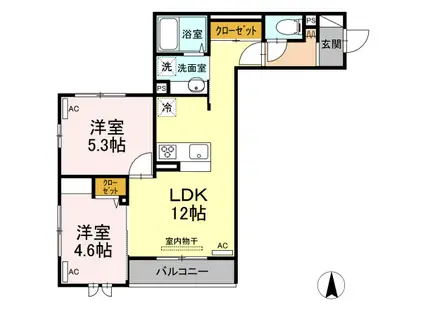 クレールガーデン(2LDK/3階)の間取り写真