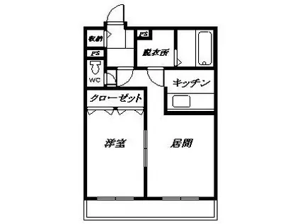 ステラガーデンB棟(1LDK/2階)の間取り写真