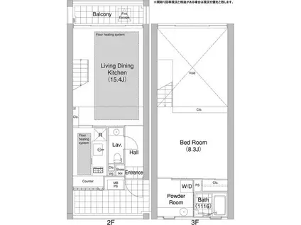 エルスタンザ代官山 タワー棟(1LDK/2階)の間取り写真