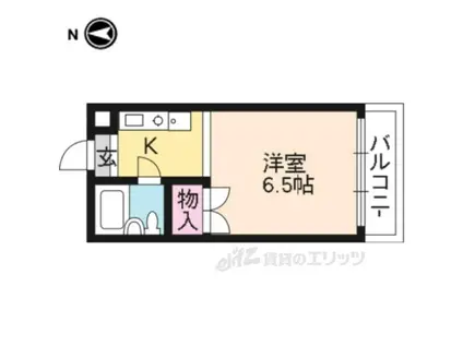 メイプル渡辺1(1K/2階)の間取り写真