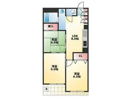 勝山タウンハイツ(3LDK/3階)の間取り写真