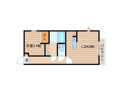 SOL LEVANTE ソルレヴァンテ(1LDK/1階)の間取り写真