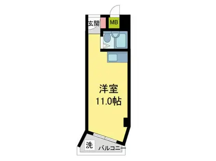 カサ逆瀬川(ワンルーム/1階)の間取り写真