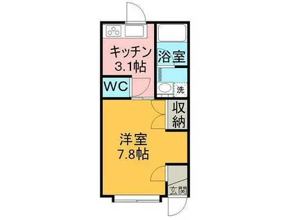 コーポLグランド(1K/1階)の間取り写真