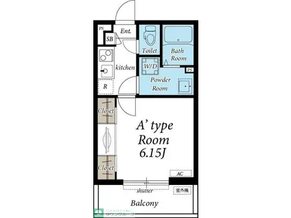 リブリ・サニープレイス新子安(1K/2階)の間取り写真