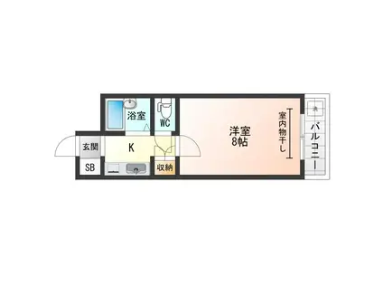 アンビエンテ泉町(1K/1階)の間取り写真