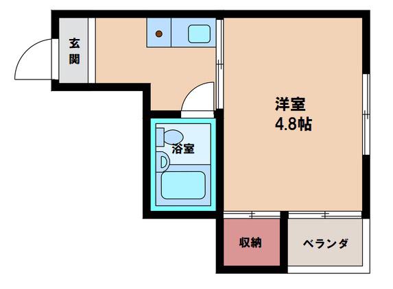 メモリアルタウンA棟(ワンルーム/4階)の間取り写真