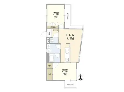ハイメゾン橋本5(2LDK/2階)の間取り写真