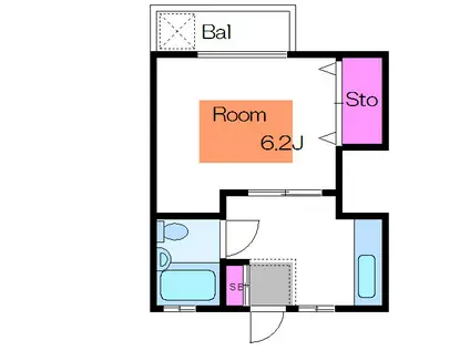 スリーウッド(1K/2階)の間取り写真