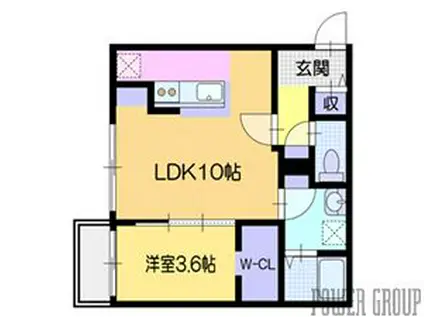 シューレジデンス元町(1LDK/3階)の間取り写真