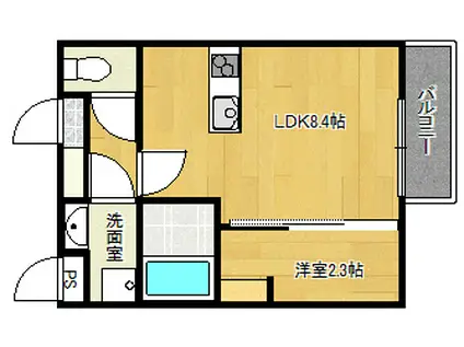 シンビ高須駅前II(1LDK/3階)の間取り写真