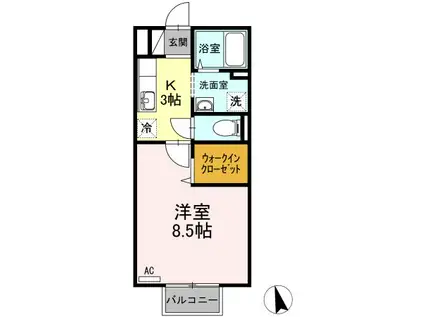 パストラルコンフォート(1K/2階)の間取り写真