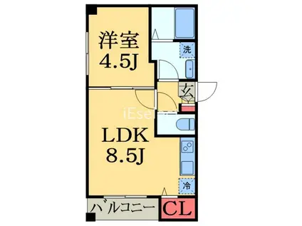 LALA3710(1LDK/1階)の間取り写真