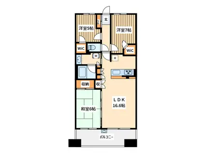 グローブスクエアディー(3LDK/8階)の間取り写真