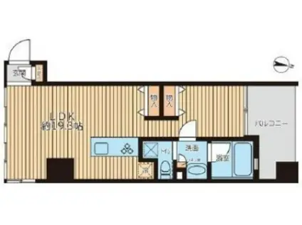 プライマルフロント錦糸町(ワンルーム/8階)の間取り写真