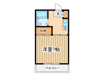 コーポタザワ(1K/3階)の間取り写真