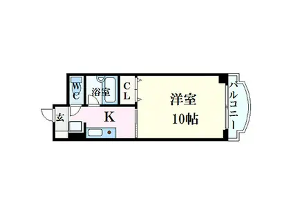 サンビレッジ段原(1K/3階)の間取り写真