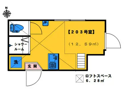 アーバンプレイス新宿若松町(ワンルーム/2階)の間取り写真