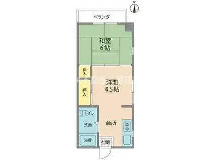 菊花マンション(1LDK/4階)の間取り写真