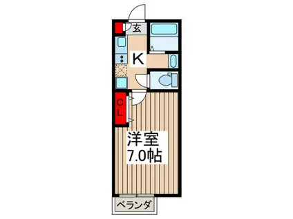 EXCEL(1K/2階)の間取り写真