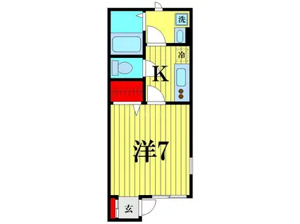 BE ウエスト(1K/1階)の間取り写真