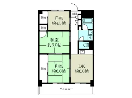 メゾン・ロベリア(3DK/3階)の間取り写真