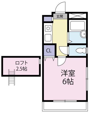 メイフェア10(1K/1階)の間取り写真