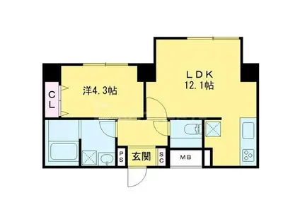 EPIC(1LDK/2階)の間取り写真