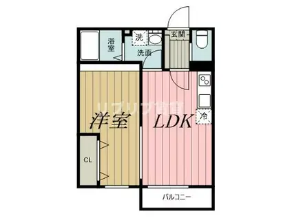 セミカ葛城 II(1LDK/2階)の間取り写真