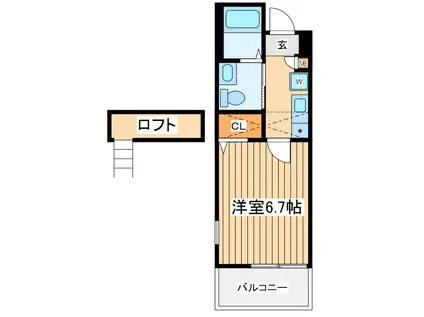 アルブル海老名(1K/3階)の間取り写真