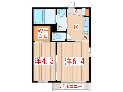 アルクスナバタ一番町(2K/2階)の間取り写真