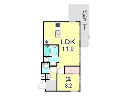 SEMPRE VITA門戸(1LDK/2階)の間取り写真