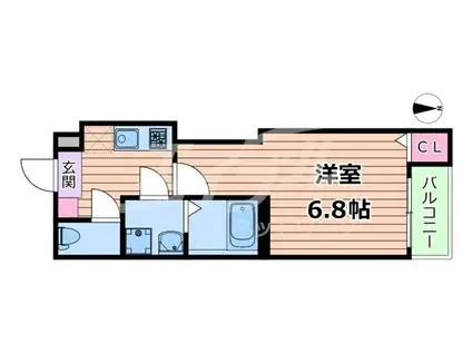 アーバンヒルズ城北(1K/1階)の間取り写真