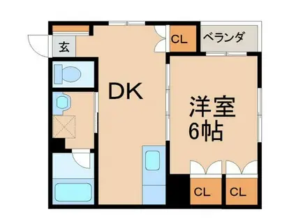 グレースK(1DK/1階)の間取り写真