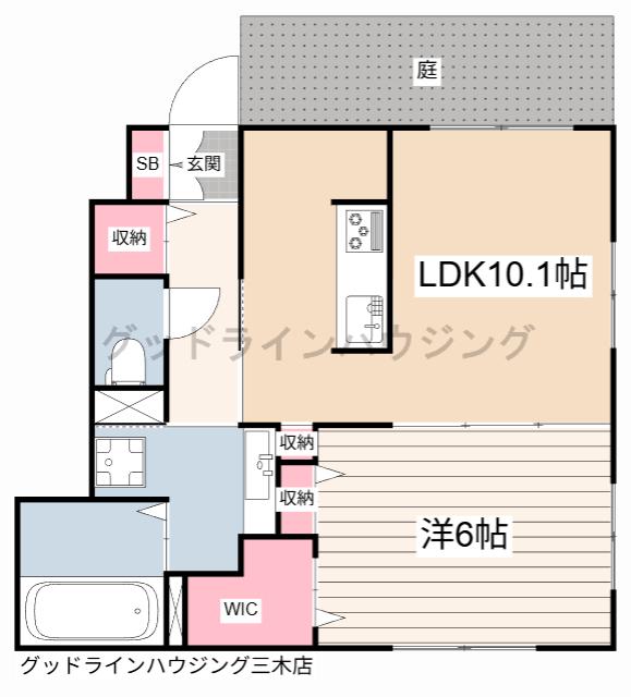 SUMIKA A(1LDK/1階)の間取り写真