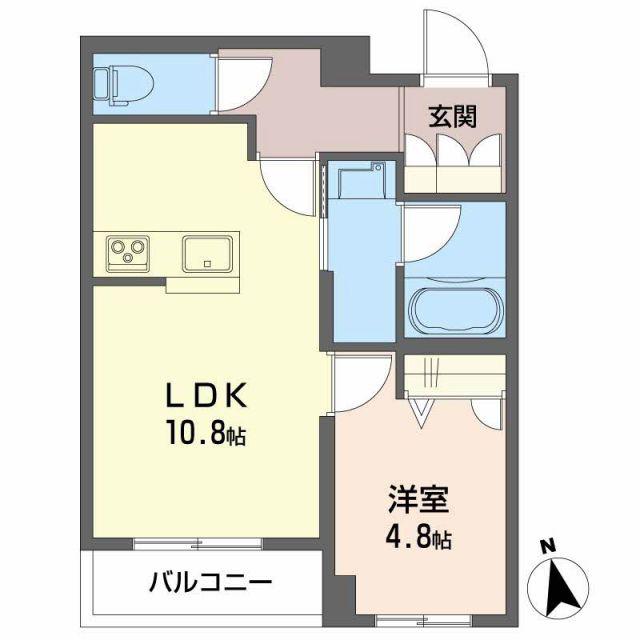 ARISTIO(1LDK/2階)の間取り写真