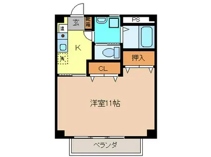 メゾン・ハピネスC棟(1K/2階)の間取り写真