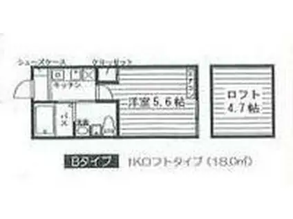 アザーレパッシオ(1K/1階)の間取り写真