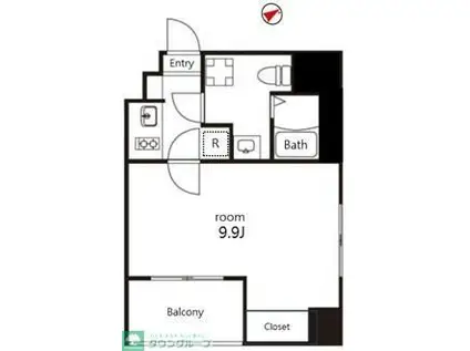 V-MUSIC中野(1K/8階)の間取り写真